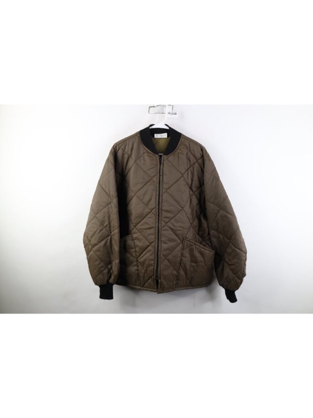 Vintage 70s Streetwear Mens XL Quilted Workwear Puffer Jacket Brown Mechanic USA